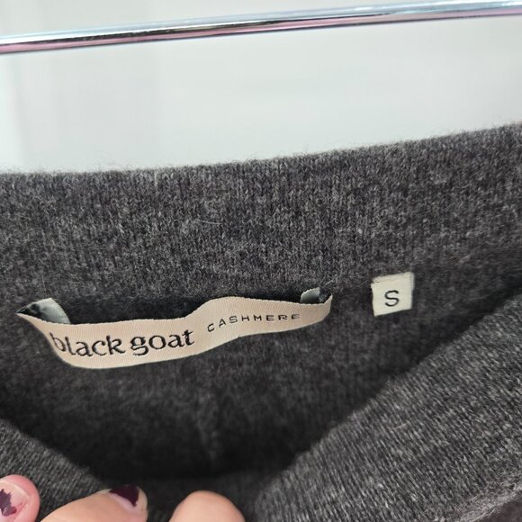 Black Goat Cashmere Charcoal Gray Pencil Back Slit Skirt Size Small - Picture 4 of 5